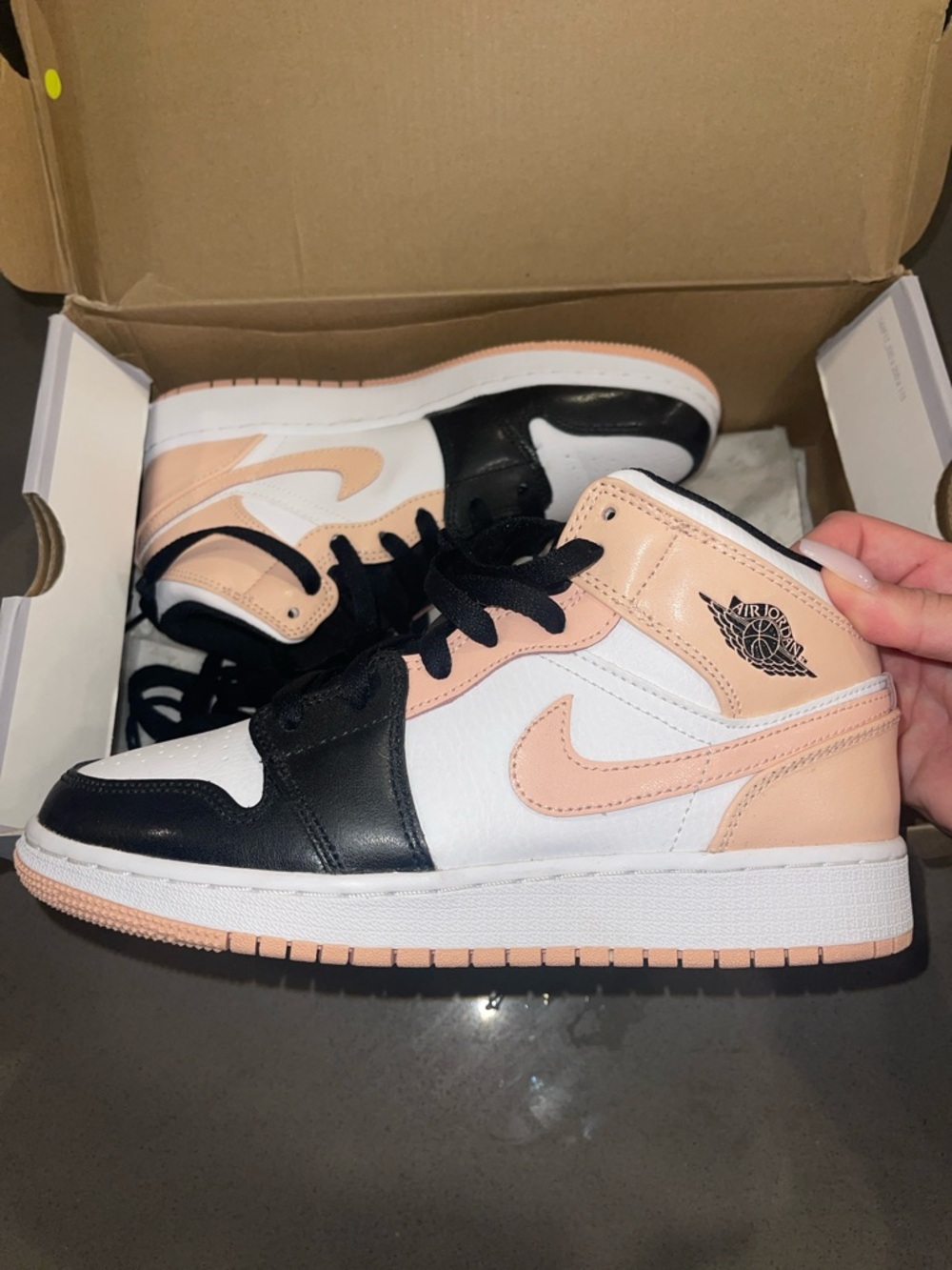 Nike Air Jordan 1 Mid Peach Pink Black White